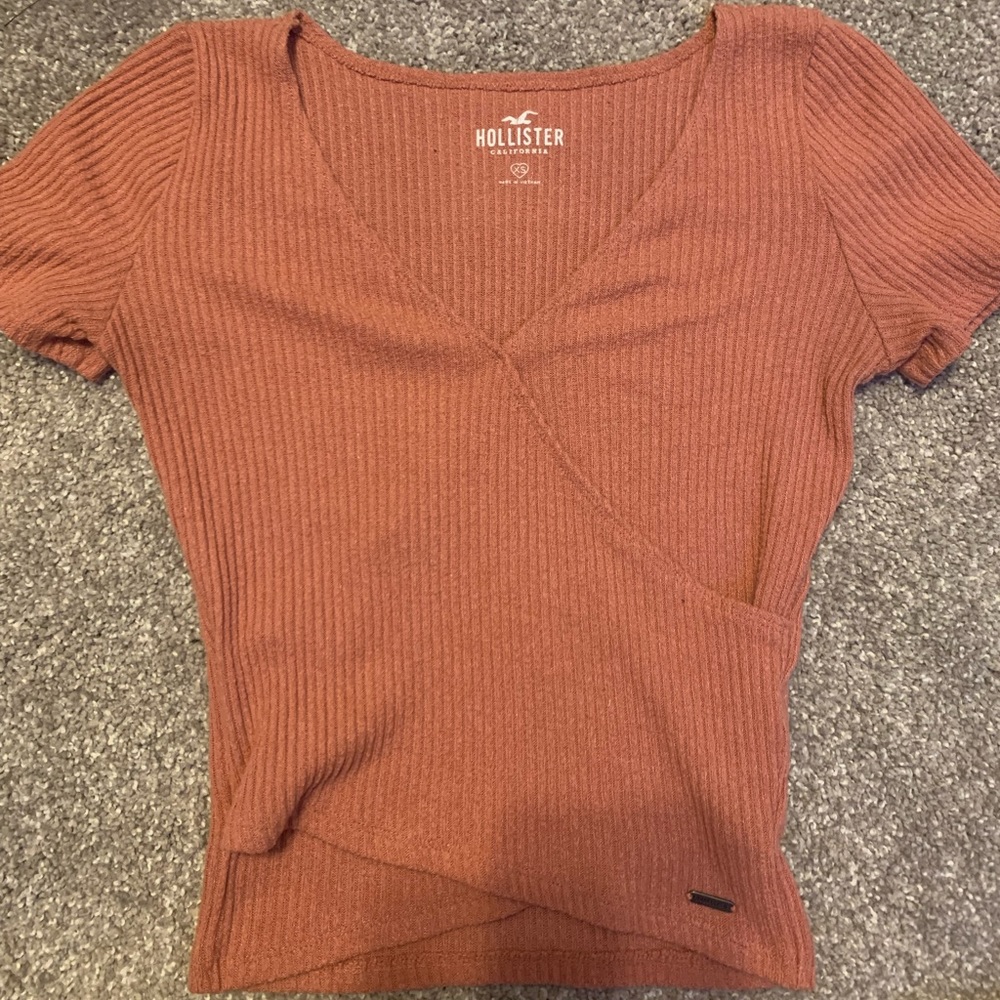 Pink Hollister wrap top